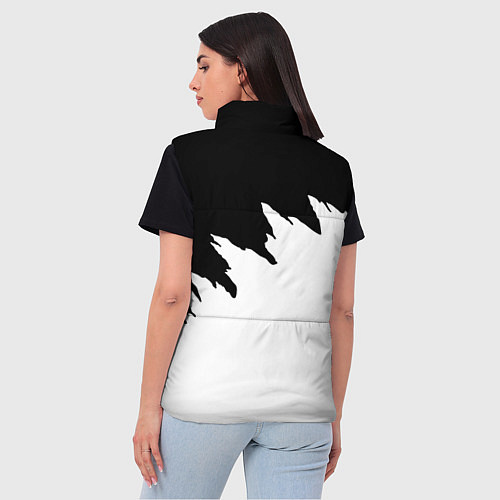 Женский жилет Ведьмак белое лого краски / 3D-Черный – фото 4