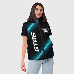 Женский жилет GTA6 неоновые лампы, цвет: 3D-черный — фото 2