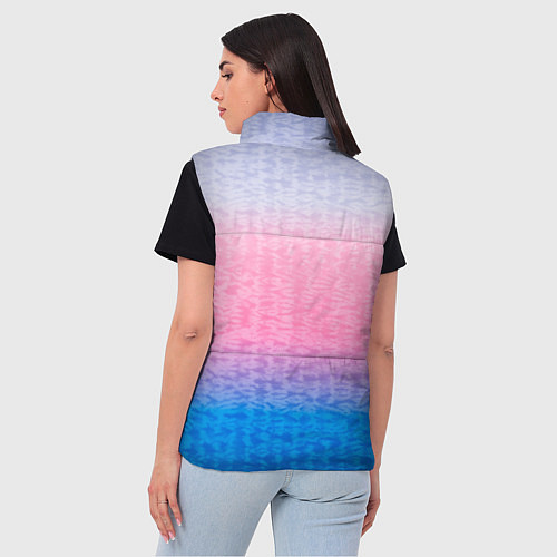 Женский жилет Tie-dye color gradient: pink-blue / 3D-Светло-серый – фото 4
