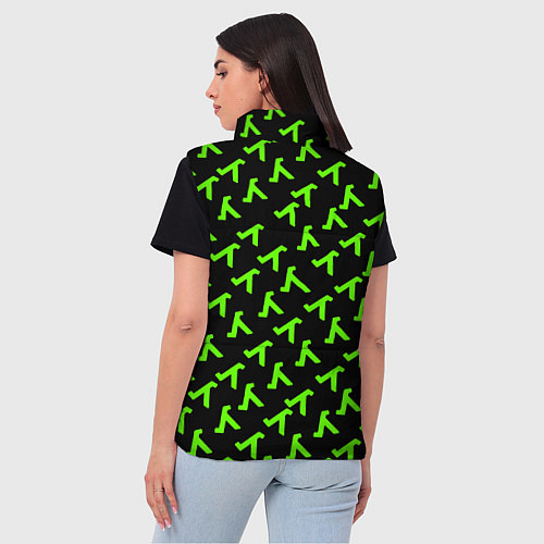 Женский жилет Half life green logo / 3D-Красный – фото 4