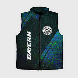 Женский жилет Bayern glitch blue, цвет: 3D-черный