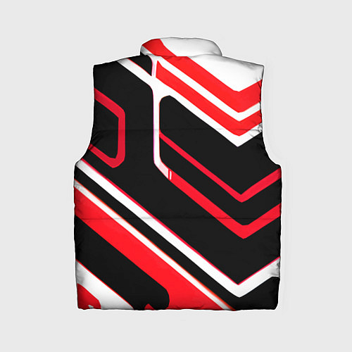 Женский жилет Бело-красные линии на чёрном фоне / 3D-Светло-серый – фото 2