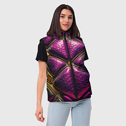 Женский жилет Текстурная кожа в космическом стиле костюма жука, цвет: 3D-черный — фото 2