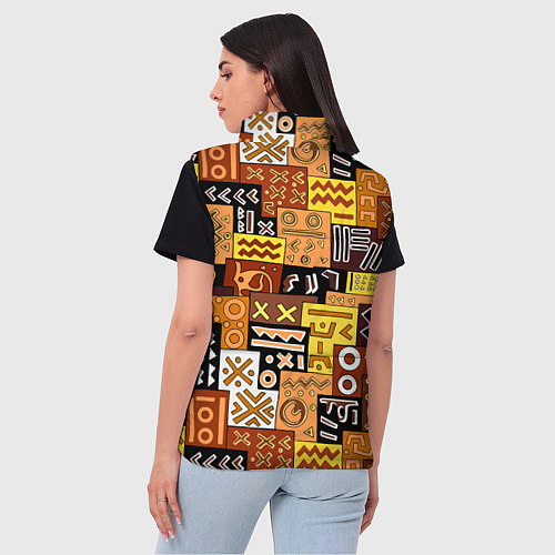 Женский жилет Африканские этнический коллаж / 3D-Черный – фото 4