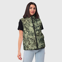 Женский жилет Оливковый хаки паттерн, цвет: 3D-черный — фото 2