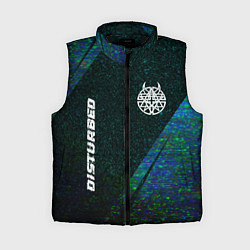 Женский жилет Disturbed glitch blue, цвет: 3D-черный
