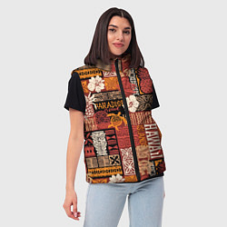 Женский жилет Гавайские острова - райский уголок, цвет: 3D-черный — фото 2