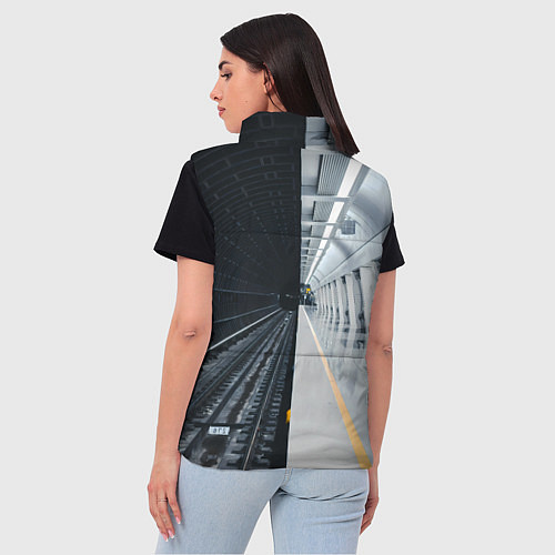 Женский жилет Метро Москвы / 3D-Черный – фото 4