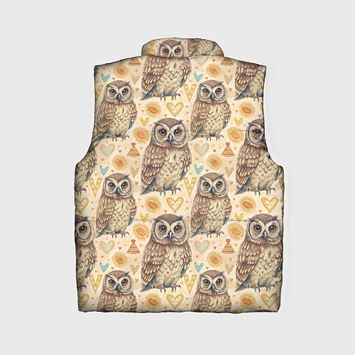 Женский жилет Совы милые в паттерне / 3D-Светло-серый – фото 2