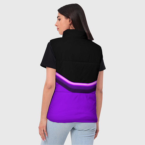 Женский жилет Among us neon geometry / 3D-Черный – фото 4