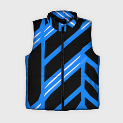 Женский жилет Black and white stripes on a blue background