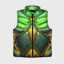 Женский жилет Зеленый текстурный костюм из кожи