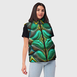 Женский жилет Объемная футуристичная текстура из кожи, цвет: 3D-светло-серый — фото 2