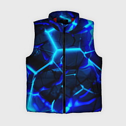 Женский жилет Яркие голубые неоновые плиты в разломе