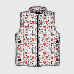 Женский жилет Котики держат сердечки