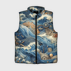 Женский жилет Абстрактная композиция - нейросеть, цвет: 3D-черный