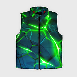 Женский жилет Неоновые яркие зеленые разломленные плиты со свето