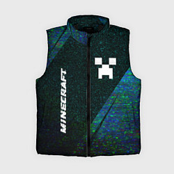 Женский жилет Minecraft glitch blue, цвет: 3D-черный