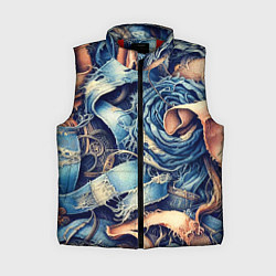 Женский жилет Джинсовая рванина - модный тренд, цвет: 3D-красный