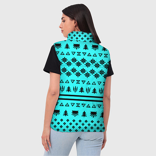 Женский жилет Ведьмак зимний паттерн / 3D-Черный – фото 4