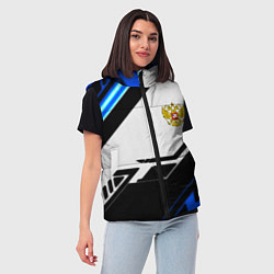 Женский жилет Россия геометрия текстура, цвет: 3D-черный — фото 2