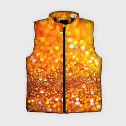 Женский жилет Оранжевые и желтые блестяшки боке, цвет: 3D-черный