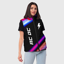Женский жилет AC DC neon rock lights, цвет: 3D-черный — фото 2