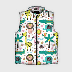 Женский жилет Животные джунглей, цвет: 3D-светло-серый