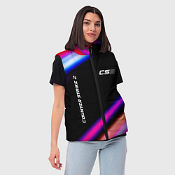 Женский жилет Counter Strike 2 speed game lights, цвет: 3D-черный — фото 2