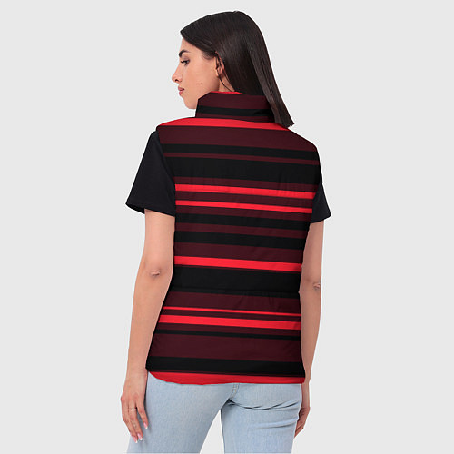 Женский жилет Тёмный красный в яркую полоску / 3D-Красный – фото 4