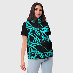 Женский жилет Ярко голубые линии, цвет: 3D-светло-серый — фото 2