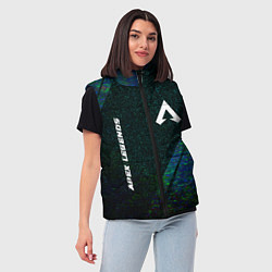 Женский жилет Apex Legends glitch blue, цвет: 3D-черный — фото 2