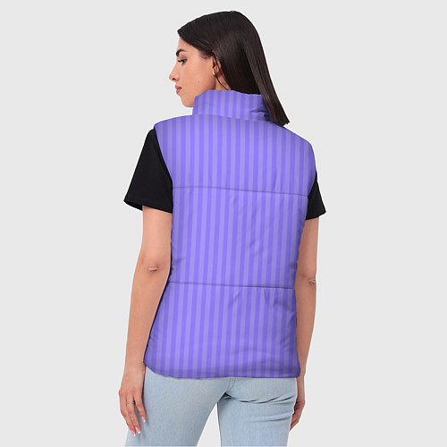 Женский жилет Сиреневый однотонный в полоску / 3D-Черный – фото 4
