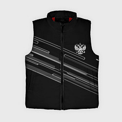 Женский жилет Герб РФ полосы геометрия, цвет: 3D-красный