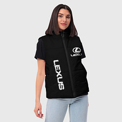 Женский жилет Lexus white logo auto, цвет: 3D-светло-серый — фото 2