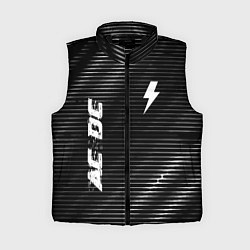 Женский жилет AC DC metal rock lines, цвет: 3D-черный