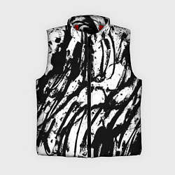 Женский жилет Чёрно-белая абстракция: нейросеть, цвет: 3D-красный