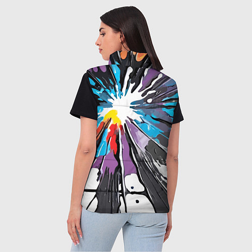 Женский жилет Кляксы краски - абстракция / 3D-Красный – фото 4