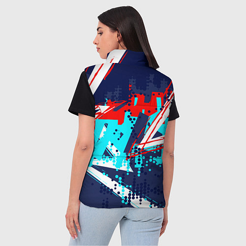 Женский жилет Яркий абстрактный узор для спорта / 3D-Красный – фото 4