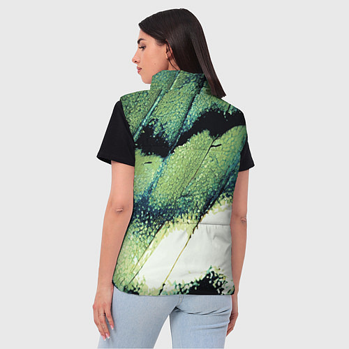 Женский жилет Зелено-черные пятна на светлом / 3D-Черный – фото 4