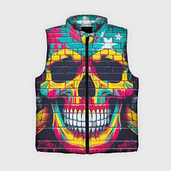 Женский жилет Граффити черепа - нейросеть, цвет: 3D-красный