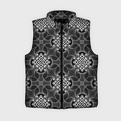 Женский жилет Черно белый орнамент, цвет: 3D-светло-серый
