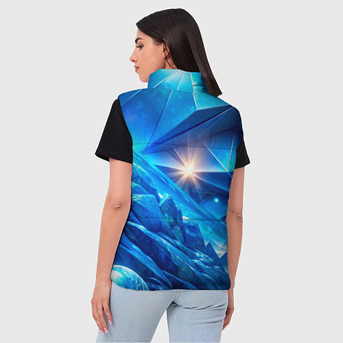 Женский жилет Синяя объемная абстракция со вспышкой / 3D-Красный – фото 4