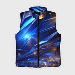 Женский жилет Синие плиты и блестки абстракции, цвет: 3D-светло-серый