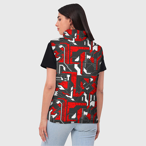 Женский жилет Абстракция геометрический паттерн / 3D-Черный – фото 4