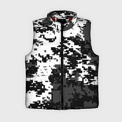 Женский жилет Камуфляжные пиксели чёрно белый