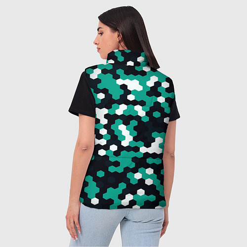 Женский жилет Милитари стекло текстура / 3D-Красный – фото 4