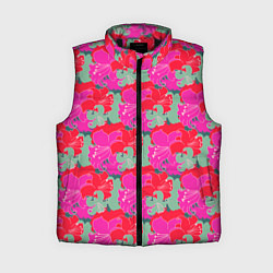 Женский жилет Красные синие желтые цветы лилии