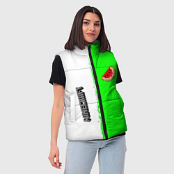Женский жилет Minecraft colors green game, цвет: 3D-черный — фото 2