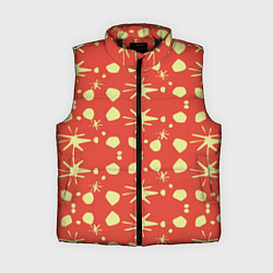 Женский жилет Лимонные пятна на красном цвете Фиеста, цвет: 3D-черный